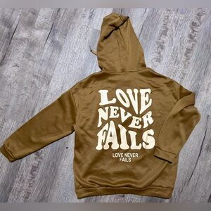 Soft comfy  Hoodie - Love Never Fails size Small! Excellent condition